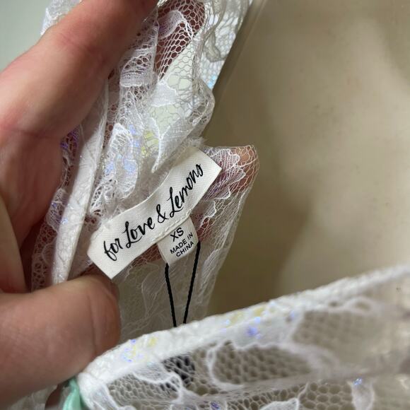 For Love and Lemons white floral lace maxi dress sz XS - Picture 3 of 14